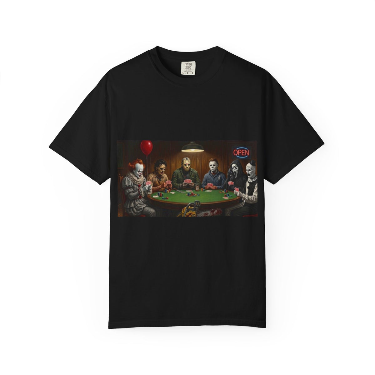 Unisex Adult tee Poker Horror characters meme