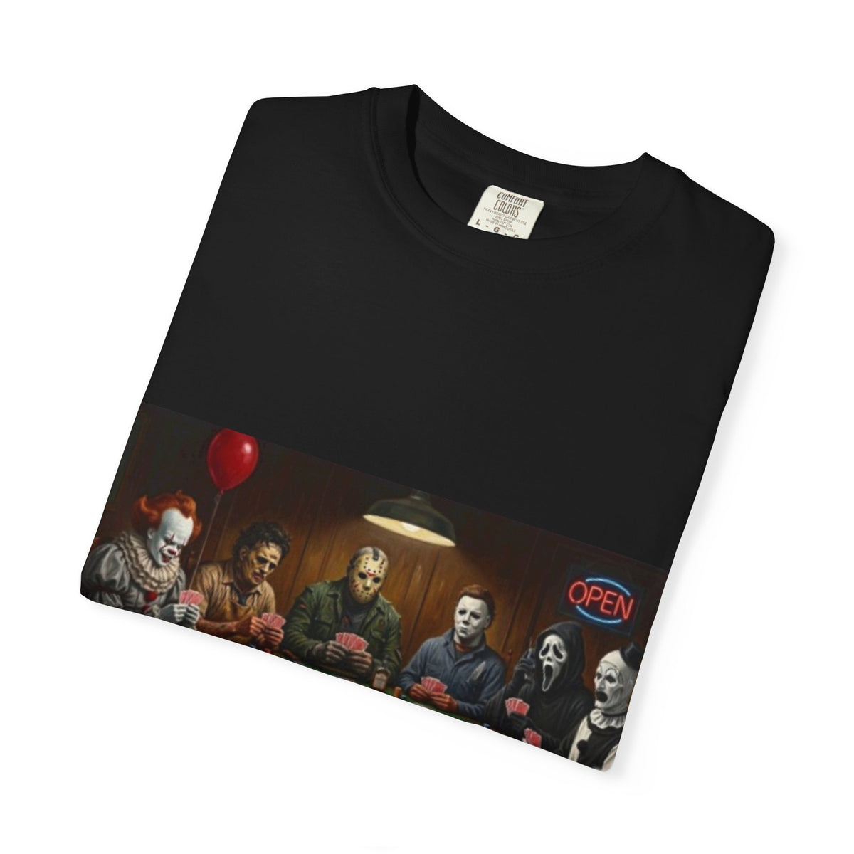 Unisex Adult tee Poker Horror characters meme