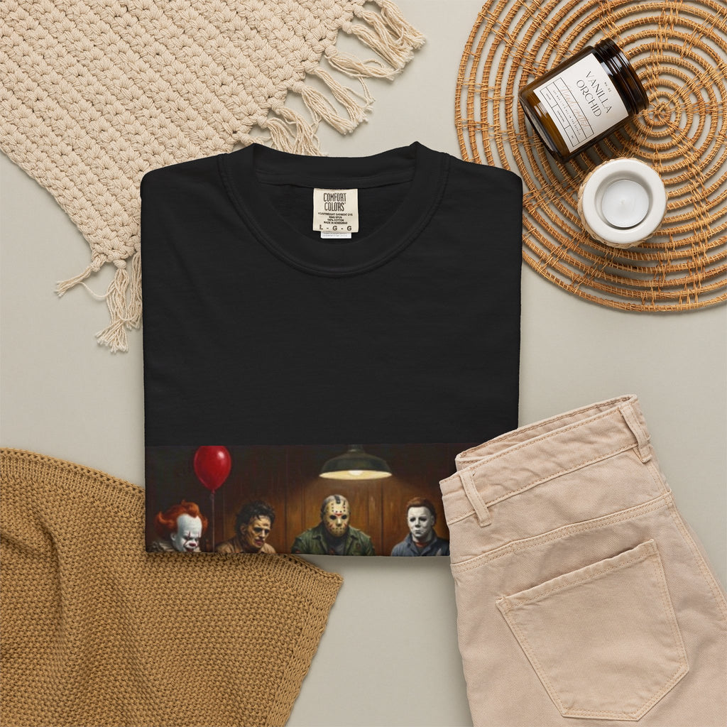 Unisex Adult tee Poker Horror characters meme
