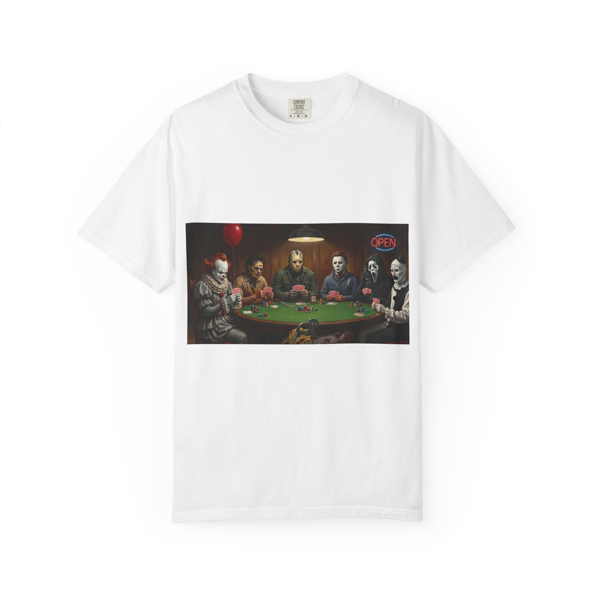Unisex Adult tee Poker Horror characters meme