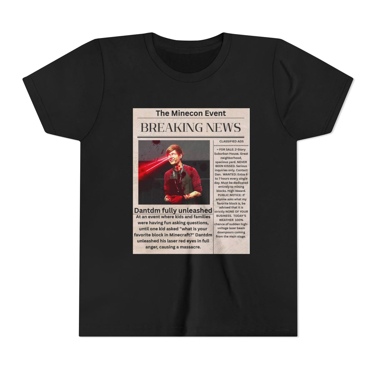 Dantdm funny meme shirt youth