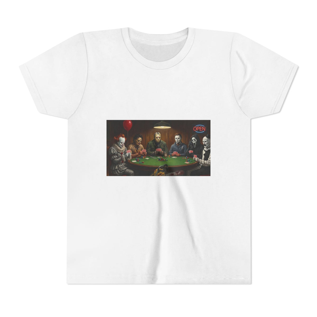 Youth tee Poker horror character funny meme